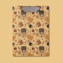 Rustic Coffee Love - Mug and Heart Pattern