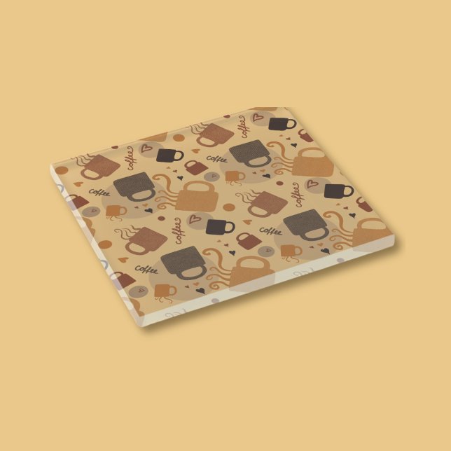 Rustic Coffee Love - Mug and Heart Pattern Glass Coaster (Creator Uploaded)