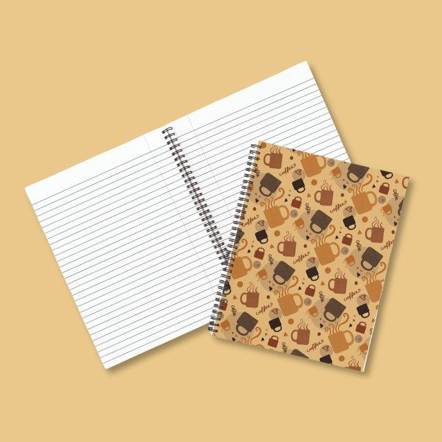 Rustic Coffee Love - Mug and Heart Pattern Notebook (Creator Uploaded)