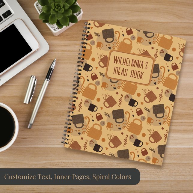 Rustic Coffee Love - Mug and Heart Pattern Notebook (Creator Uploaded)