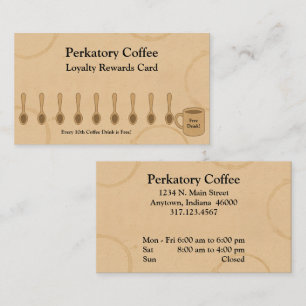 Rustic Coffee Shop Loyalty Card Spoons & Freebie
