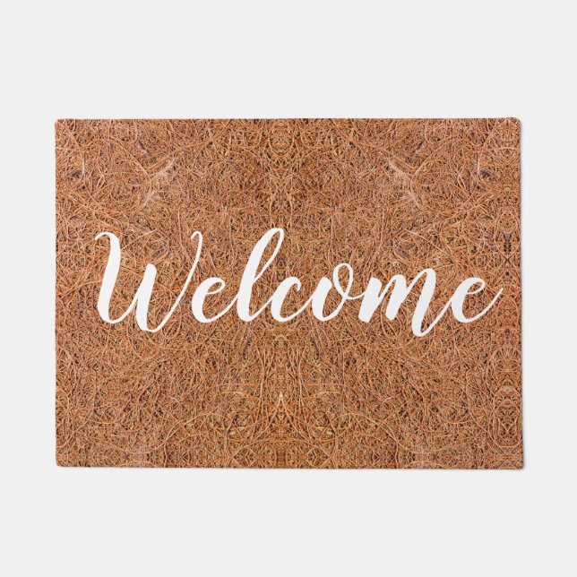Rustic Coir Outdoor Welcome   Doormat (Front)