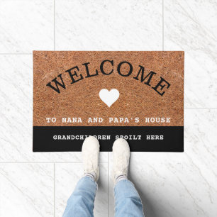 Rustic Coir Welcome To Nana And Papa's House  Doormat