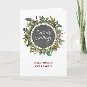 Rustic Colleague Christmas Holiday Card
