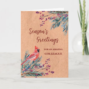 Rustic Colleague Christmas Holiday Card