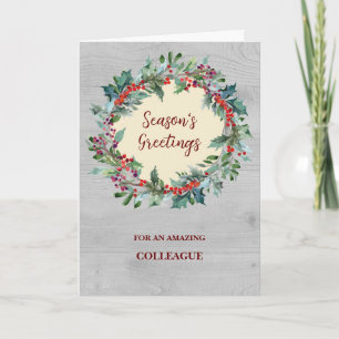 Rustic Colleague Christmas Holiday Card