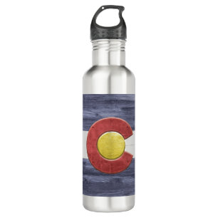Rustic Colorado Flag 710 Ml Water Bottle
