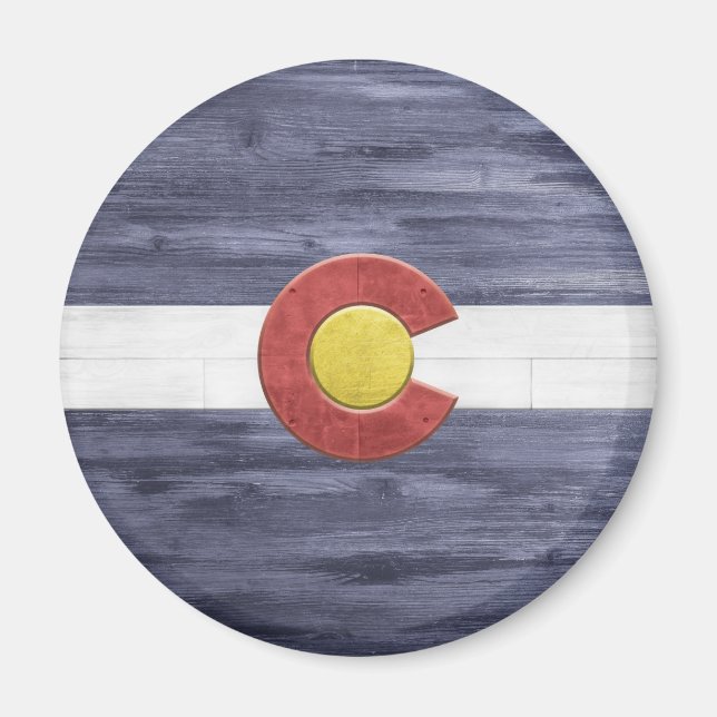 Rustic Colorado Flag Magnet (Front)