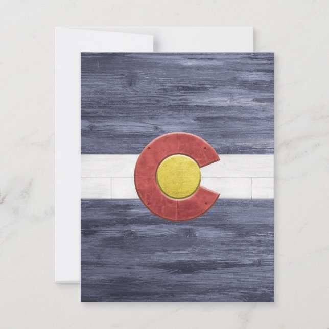 Rustic Colorado Flag Thank You Card (Front)