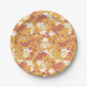 Rustic Colour Halloween Pattern Paper Plates