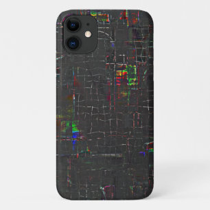 Rustic coloured drawing in night darkness up jute iPhone 11 case