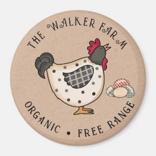 Rustic Colourful Farm Fresh Eggs Magnet