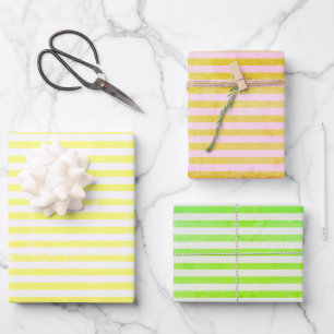 Rustic Colourful Striped Grunge Wrapping Paper Sheet