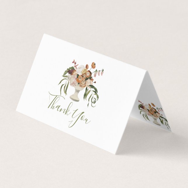 Rustic colours flowers bouquet business card (Front)