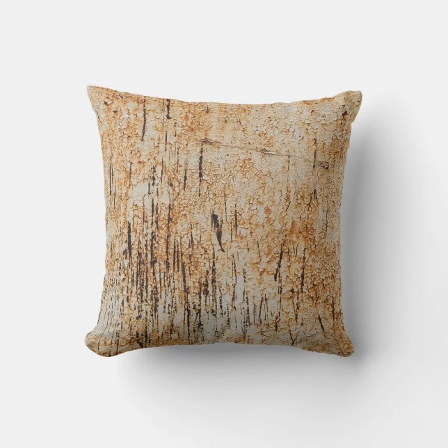 Rustic colours intertwine in corroded metal textur cushion (Front)