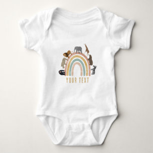 Rustic Colours Rainbow Jungle Animals  Baby Bodysuit