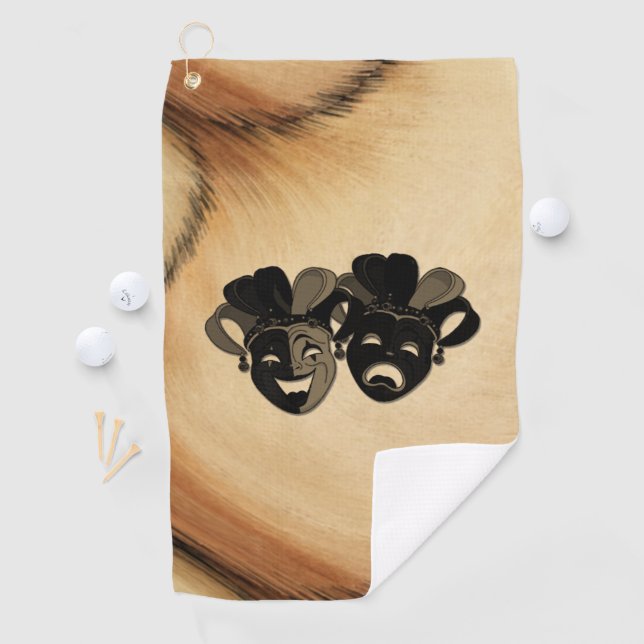 Rustic Comedy and Tragedy Theatre Design Golf Towel (InSitu)