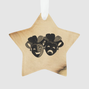 Rustic Comedy and Tragedy Theatre Design Ornament