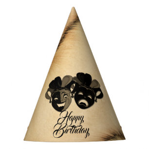 Rustic Comedy and Tragedy Theatre Design Party Hat