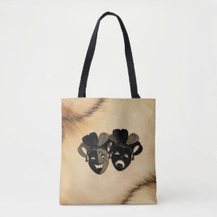 Rustic Comedy and Tragedy Theatre Design Tote Bag