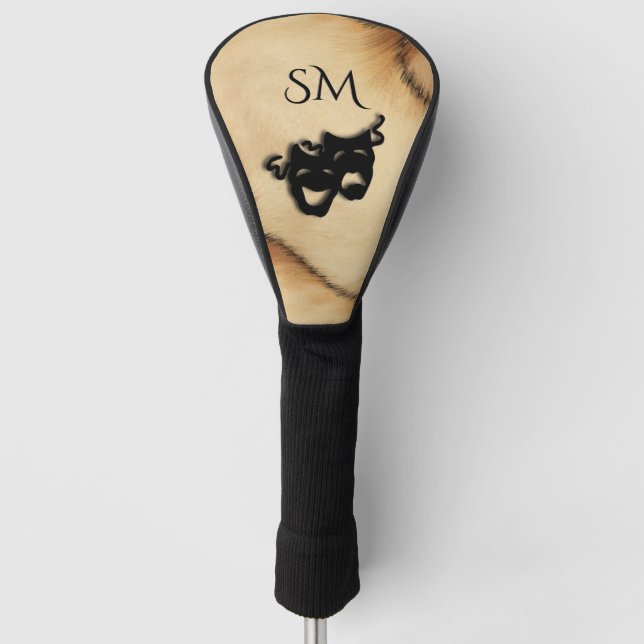 Rustic Comedy and Tragedy Theatre Masks Golf Head Cover (Front)