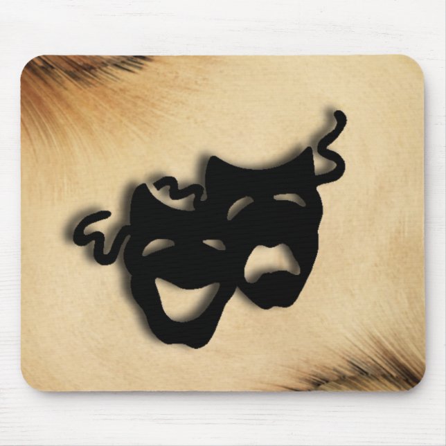 Rustic Comedy and Tragedy Theatre Masks Mouse Mat (Front)