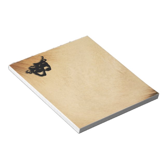 Rustic Comedy and Tragedy Theatre Masks Notepad (Angled)