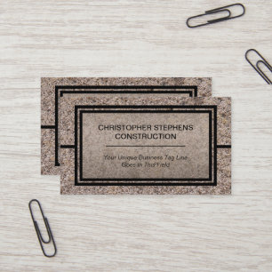 Rustic Concrete Construction Business Business Card
