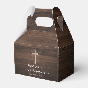 Rustic Confirmation Church Cross Favour Box