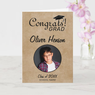 Rustic Congratulations Grad Graduation Photo  Card