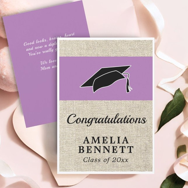 Rustic Congratulations Graduate Cap Graduation Card (Creator Uploaded)