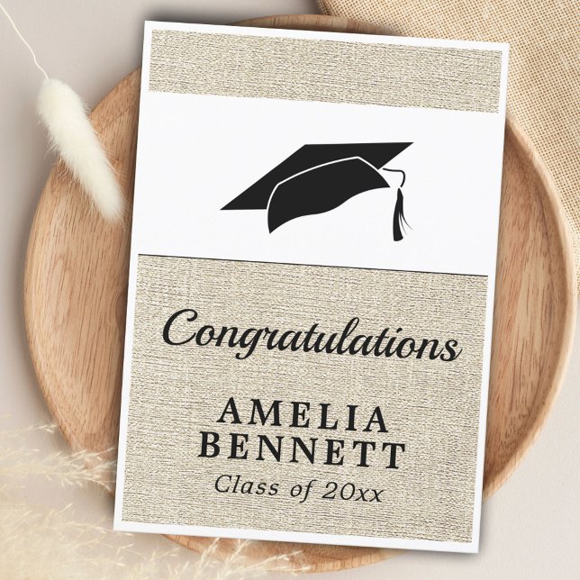 Rustic Congratulations Graduate Cap Graduation Card (Creator Uploaded)