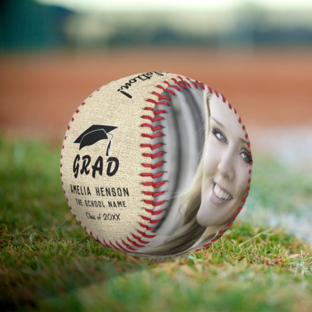 Rustic Congratulations Graduation Photo Softball (Creator Uploaded)