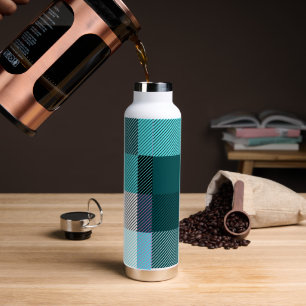 Rustic Contemporary Plaid Water Bottle