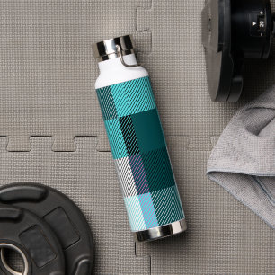 Rustic Contemporary Plaid Water Bottle