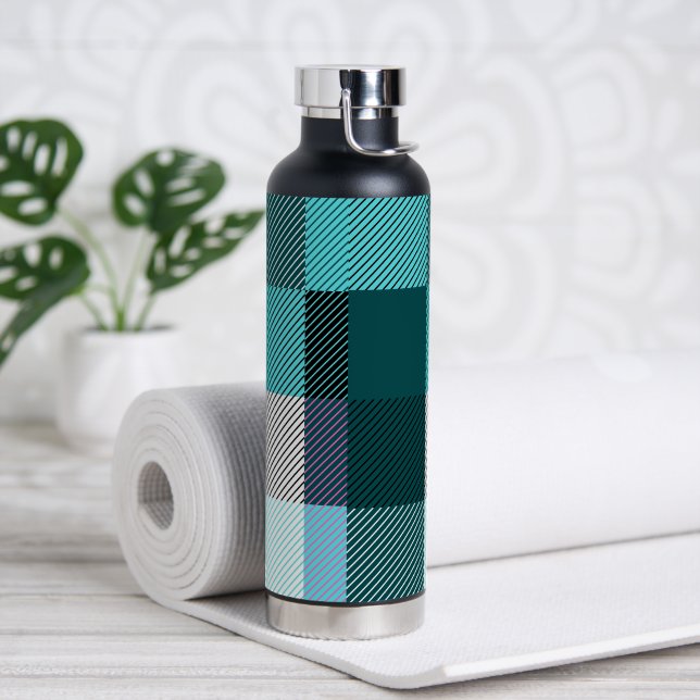 Rustic Contemporary Plaid Water Bottle (Yoga)