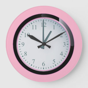 Rustic Contemporary Round Pink  Acrylic Wall Clock
