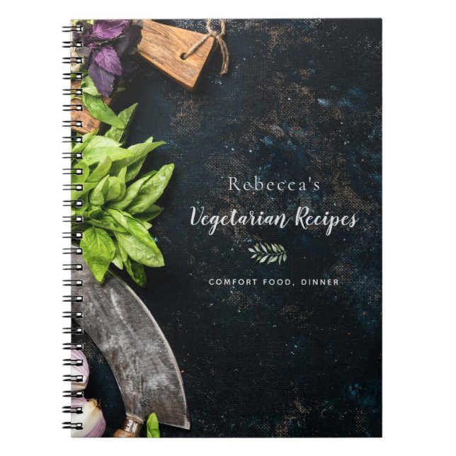Rustic cookbook vegitarian home cooking recipes notebook (Front)
