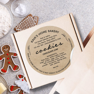 Rustic Cookies Label Cottage Bakery Packaging