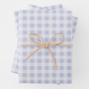Rustic Cool Periwinkle Grey Gingham Wrapping Paper Sheet