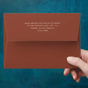 Rustic Copper Editorial Modern Wedding Envelope
