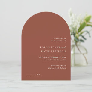 Rustic Copper Editorial Modern Wedding Invitation