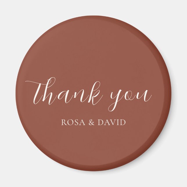 Rustic Copper Editorial Modern Wedding Magnet (Front)