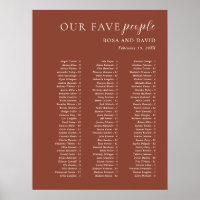 Rustic Copper Modern Wedding Seating Chart