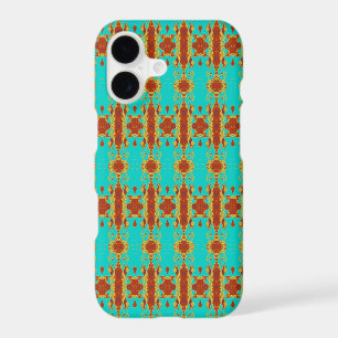 Rustic Copper Red Turquoise Green Pattern