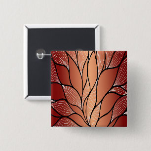 Rustic Coppery Bronze Leave Pattern 15 Cm Square Badge
