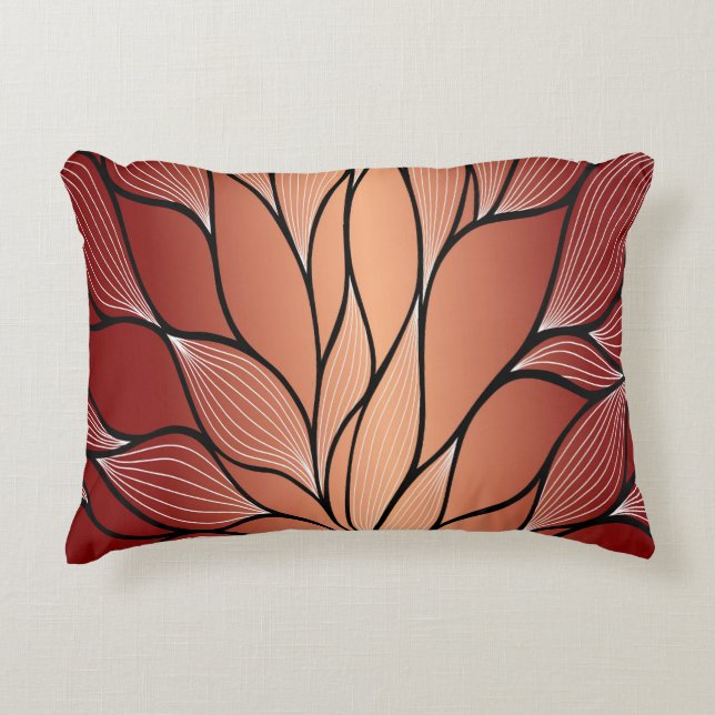 Rustic Coppery Bronze Leave Pattern  Decorative Cushion (Front)