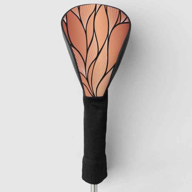 Rustic Coppery Bronze Leave Pattern  Golf Head Cover (Front)