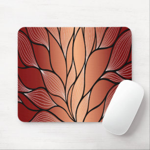 Rustic Coppery Bronze Leave Pattern  Mouse Mat