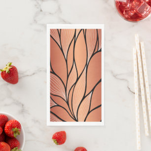 Rustic Coppery Bronze Leave Pattern  Napkin